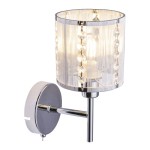 GLOBO KINKIET ABAŻUROWY Z KRYSZTAŁAMI WALLA 15091W CHROM  /ostatnia sztuka/.