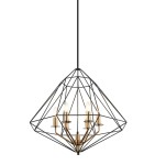 ITALUX INDUSTRIALNA LAMPA WISZĄCA ŻYRANDOL MARESMO PEN-6369-6-BKBR BLACK/GOLD