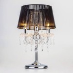 E-STAR LAMPA NOCNA KRYSZTAŁOWA Z ABAŻUREM ISABELL CZARNA CHROM