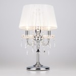 E-STAR LAMPA NOCNA KRYSZTAŁOWA Z ABAŻUREM ISABELL BIAŁA CHROM
