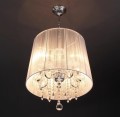 kryształowy żyrandol lampa z kryształkami glamour biały abażur do sypialni kawiarni gabinetu chrom.jpg