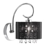 ITALUX KINKIET ABAŻURKOWY Z KRYSZTAŁKAMI SPAN 1 BLACK