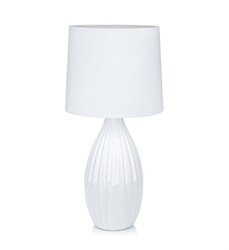 MARKSLOJD STYLOWA LAMPA NOCNA STOŁOWA Z ABAŻUREM STEPHANIE 106887 WHITE