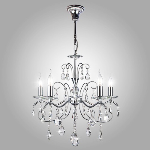 E-STAR STYLOWY ŻYRANDOL KRYSZTAŁOWY QUEEN 5 CHROM