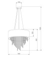 nowoczesny żyrandol lampa kryształowa z abażurem do sypialni salonu pokoju chrom.jpg