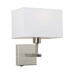 ITALUX KINKIET ABAŻUROWY Z WYŁĄCZNIKIEM NORTE WL-1122-1-A-SN-RC-WH NIKIEL/WHITE
