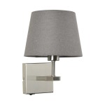 ITALUX KINKIET ABAŻUROWY Z WYŁĄCZNIKIEM NORTE WL-1122-1-A-SN-RO-GR NIKIEL/GREY