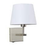 ITALUX KINKIET ABAŻUROWY Z WYŁĄCZNIKIEM NORTE WL-1122-1-A-SN-RO-WH NIKIEL/WHITE
