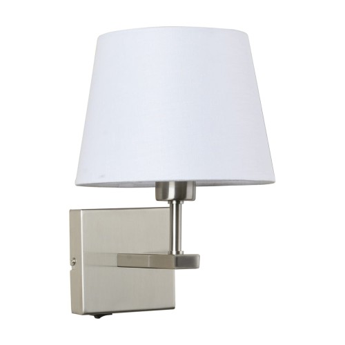 ITALUX KINKIET ABAŻUROWY Z WYŁĄCZNIKIEM NORTE WL-1122-1-A-SN-RO-WH NIKIEL/WHITE