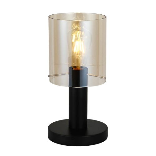 ITALUX NOWOCZESNA LAMPKA NOCNA STOŁOWA SARDO TB-5581-1-BK+AMB BLACK