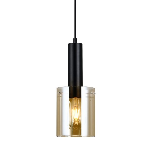 ITALUX NOWOCZESNA LAMPA WISZĄCA ZWIS LOFT SARDO PND-5581-1-BK+AMB BLACK