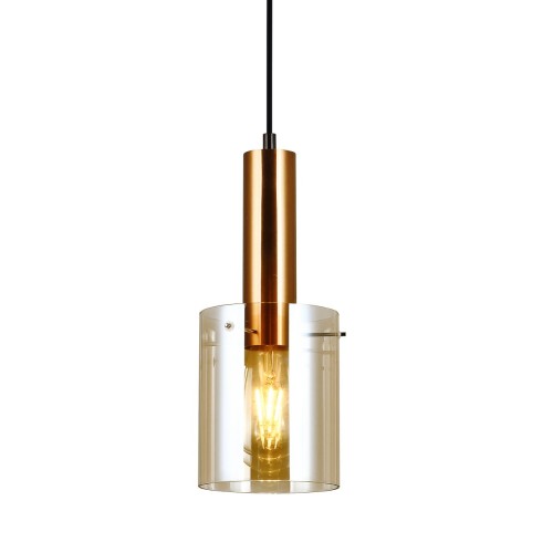 ITALUX NOWOCZESNA LAMPA WISZĄCA ZWIS LOFT SARDO PND-5581-1-BRO+AMB MOSIĄDZ