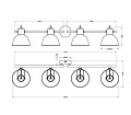 nowoczesna lampa spot 4 reflektory czarno złota do salonu biura gabinetu sypialni black gold fillo.jpg