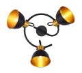 lampa sufitowa do salonu sypialni biura czarno złota 3 reflektorowa globo.jpg
