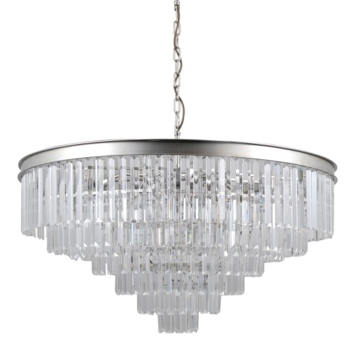 ITALUX STYLOWY ŻYRANDOL KRYSZTAŁOWY VERDES PND-44372-14A-SLVR-BRW SILVER