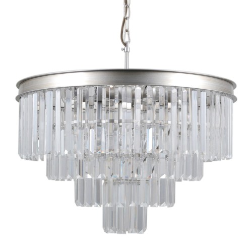 ITALUX STYLOWY ŻYRANDOL KRYSZTAŁOWY VERDES PND-44372-8A-SLVR-BRW SILVER