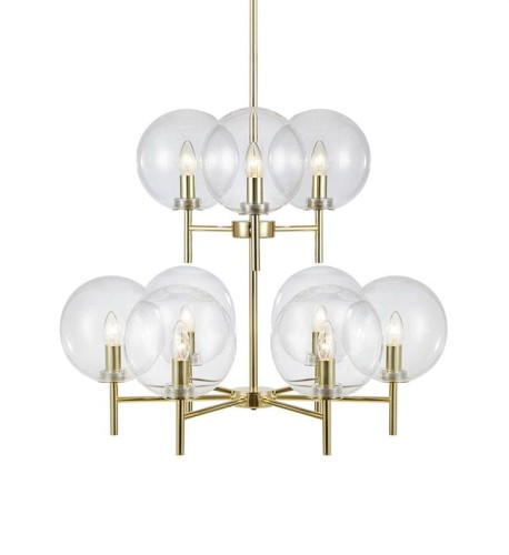 MARKSLOJD STYLOWY ŻYRANDOL NOWOCZESNY CROWN 107920 GOLD/CLEAR