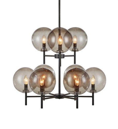 MARKSLOJD STYLOWY ŻYRANDOL NOWOCZESNY CROWN 107921 BLACK/SMOKE
