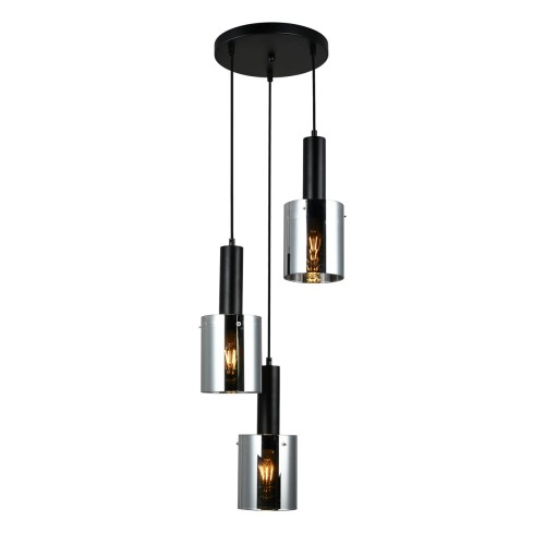 ITALUX NOWOCZESNA LAMPA WISZĄCA PLAFON SARDO PND-5581-3A-BK+SG BLACK