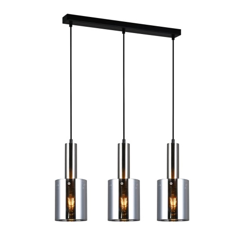 ITALUX NOWOCZESNA LAMPA WISZĄCA SARDO PND-5581-3-SC+SG BLACK/NIKIEL