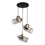 ITALUX INDUSTRIALNA LAMPA WISZĄCA PLAFON ANTOIN PND-2445-3-BK BLACK