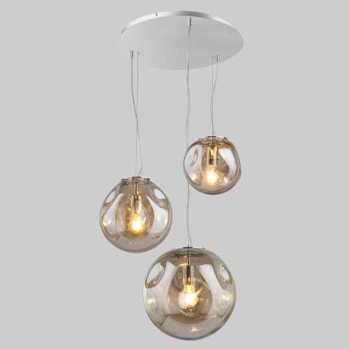 ITALUX NOWOCZESNY ŻYRANDOL PLAFON SIMAO PND-3693-3-CH+CGN COGNAC