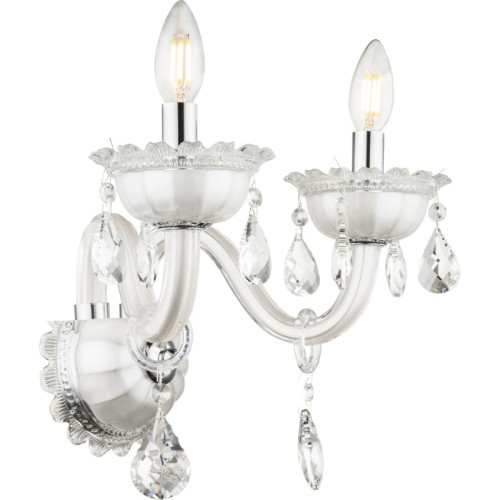 GLOBO STYLOWY KINKIET KRYSZTAŁOWY TEEJAY 64118-2 WHITE