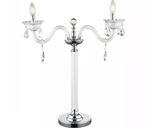 GLOBO STYLOWA LAMPA STOŁOWA KRYSZTAŁOWA TEEJAY 64118-2T WHITE