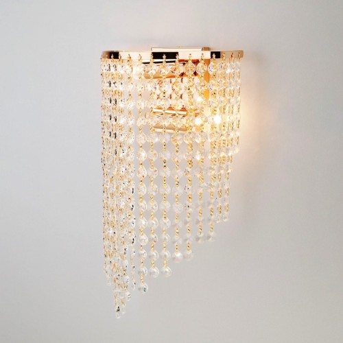 E-STAR STYLOWY KINKIET KRYSZTAŁOWY ROSS 2 ZŁOTY