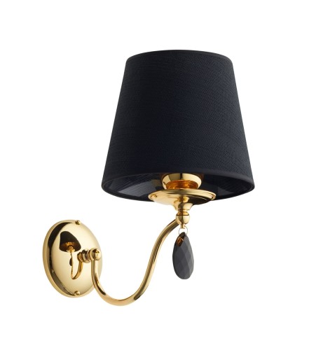 JUPITER STYLOWY KINKIET Z ABAŻUREM EGIDA EGK MS GOLD/BLACK