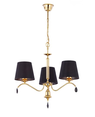 JUPITER STYLOWY ŻYRANDOL Z ABAŻURAMI EGIDA EG3 MS GOLD/BLACK