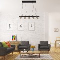 nowoczesna lampa wisząca 5 reflektorowa złoto czarna do sypialni salonu pokoju kuchni jadalni nad stół.jpg