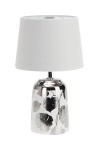 RABALUX LAMPKA NOCNA STOŁOWA Z ABAŻUREM SONAL 4548 SREBRNA/BIAŁA