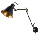 S-LIGHT PRZEGUBOWY KINKIET REFLEKTOROWY Z WYŁĄCZNIKIEM 74-03 BLACK/GOLD