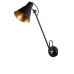 S-LIGHT PRZEGUBOWY KINKIET REFLEKTOROWY Z WYŁĄCZNIKIEM 63-02 BLACK/GOLD