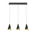ITALUX NOWOCZESNA LAMPA WISZĄCA RAALTO PND-433128-2 BLACK/GOLD