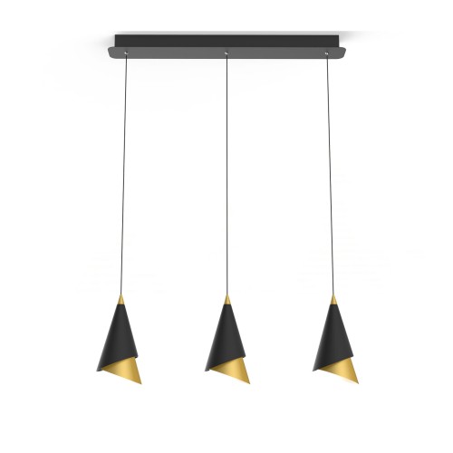 ITALUX NOWOCZESNA LAMPA WISZĄCA RAALTO PND-433128-2 BLACK/GOLD