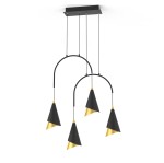 ITALUX NOWOCZESNA LAMPA WISZĄCA ŻYRANDOL RAALTO PND-433128-3 BLACK/GOLD