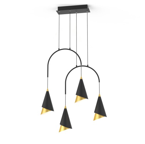 ITALUX NOWOCZESNA LAMPA WISZĄCA ŻYRANDOL RAALTO PND-433128-3 BLACK/GOLD