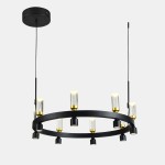 ITALUX NOWOCZESNA LAMPA WISZĄCA ŻYRANDOL LED ALMELO PND-83812-16 BLACK/GOLD