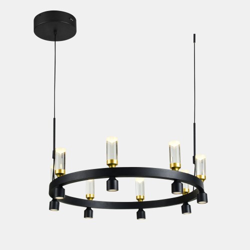 ITALUX NOWOCZESNA LAMPA WISZĄCA ŻYRANDOL LED ALMELO PND-83812-16 BLACK/GOLD