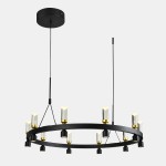 ITALUX NOWOCZESNA LAMPA WISZĄCA ŻYRANDOL LED ALMELO PND-83812-20 BLACK/GOLD