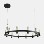ITALUX NOWOCZESNA LAMPA WISZĄCA ŻYRANDOL LED ALMELO PND-83812-24 BLACK/GOLD