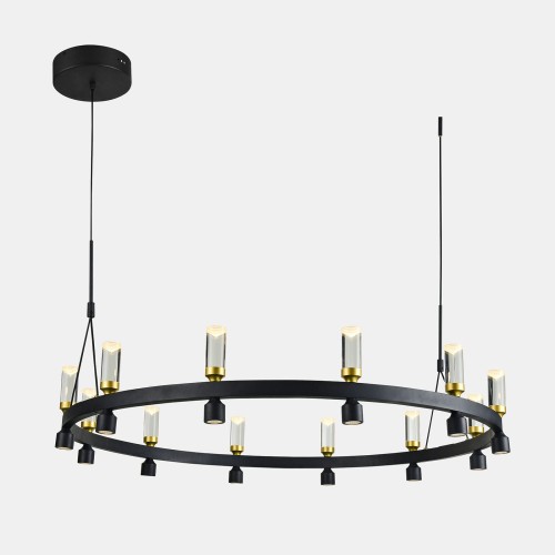 nowoczesny żyrandol czarno złoty lampa led wisząca do sypialni biura salonu hotelu restauracji italux.jpg