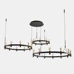 ITALUX NOWOCZESNA LAMPA WISZĄCA ŻYRANDOL LED ALMELO PND-83812-60 BLACK/GOLD
