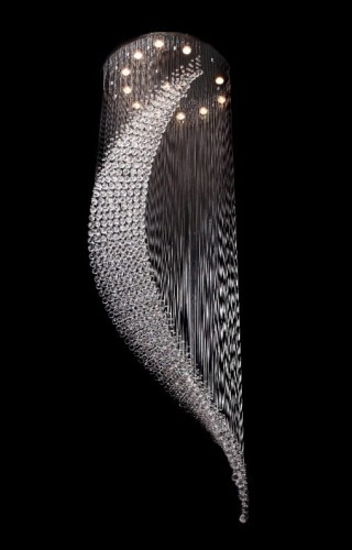 SINUS ŻYRANDOL PLAFON KRYSZTAŁOWY KURTYNA VICTORIA BIG CHROM