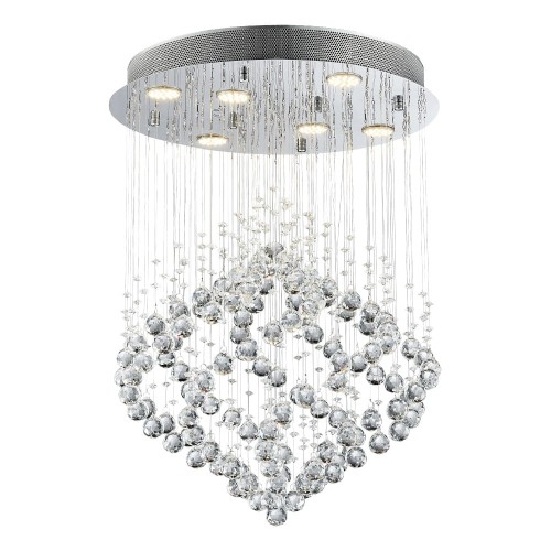 LUXERA PLAFON ŻYRANDOL KRYSZTAŁOWY KASKADA CHESTER 62412 CHROM