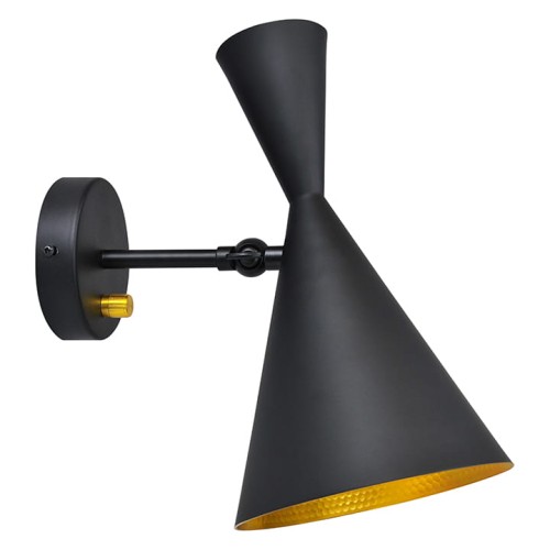 IL MIO INDUSTRIALNY KINKIET REFLEKTOROWY Z WYŁĄCZNIKEM MODERNA CZARNO ZŁOTY