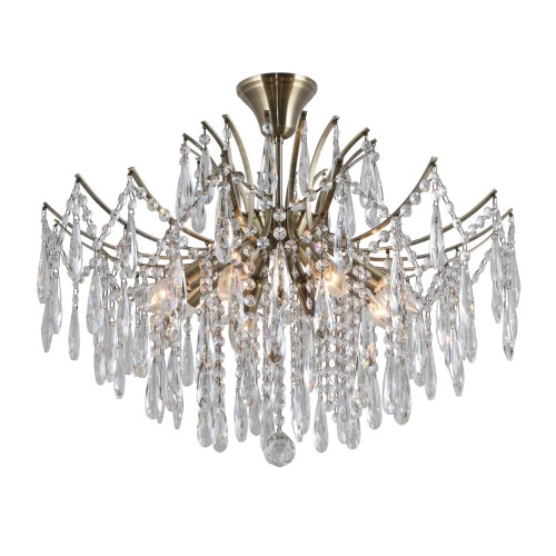 ITALUX KRYSZTAŁOWA PLAFONIERA SUFITOWA MALLOLA PND-56808-8 PATYNA