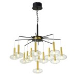 ITALUX NOWOCZESNY ŻYRANDOL LED HASSELT PND-42773-13 BLACK/GOLD